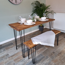 Load image into Gallery viewer, Dining Table | Reclaimed Table | Industrial Dining Table | Dining Table Hairpin Legs | Kitchen Table | Reclaimed Desk
