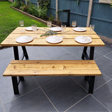 Load image into Gallery viewer, Outdoor Table | Reclaimed Wooden Table | Scaffold Board Table | Garden Dining Table
