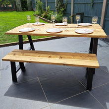 Load image into Gallery viewer, Outdoor Table | Reclaimed Wooden Table | Scaffold Board Table | Garden Dining Table
